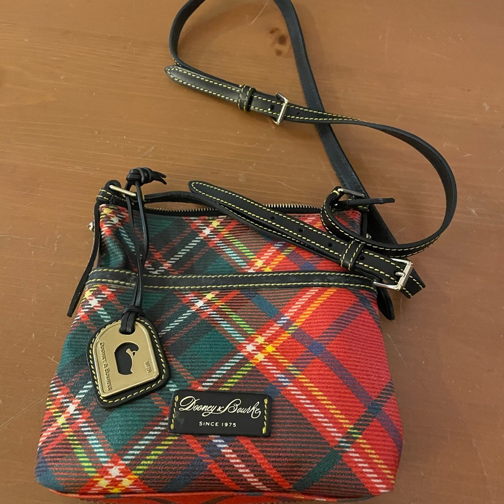 Dooney & Bourke Tartan Crossbody Bag - Red and Green